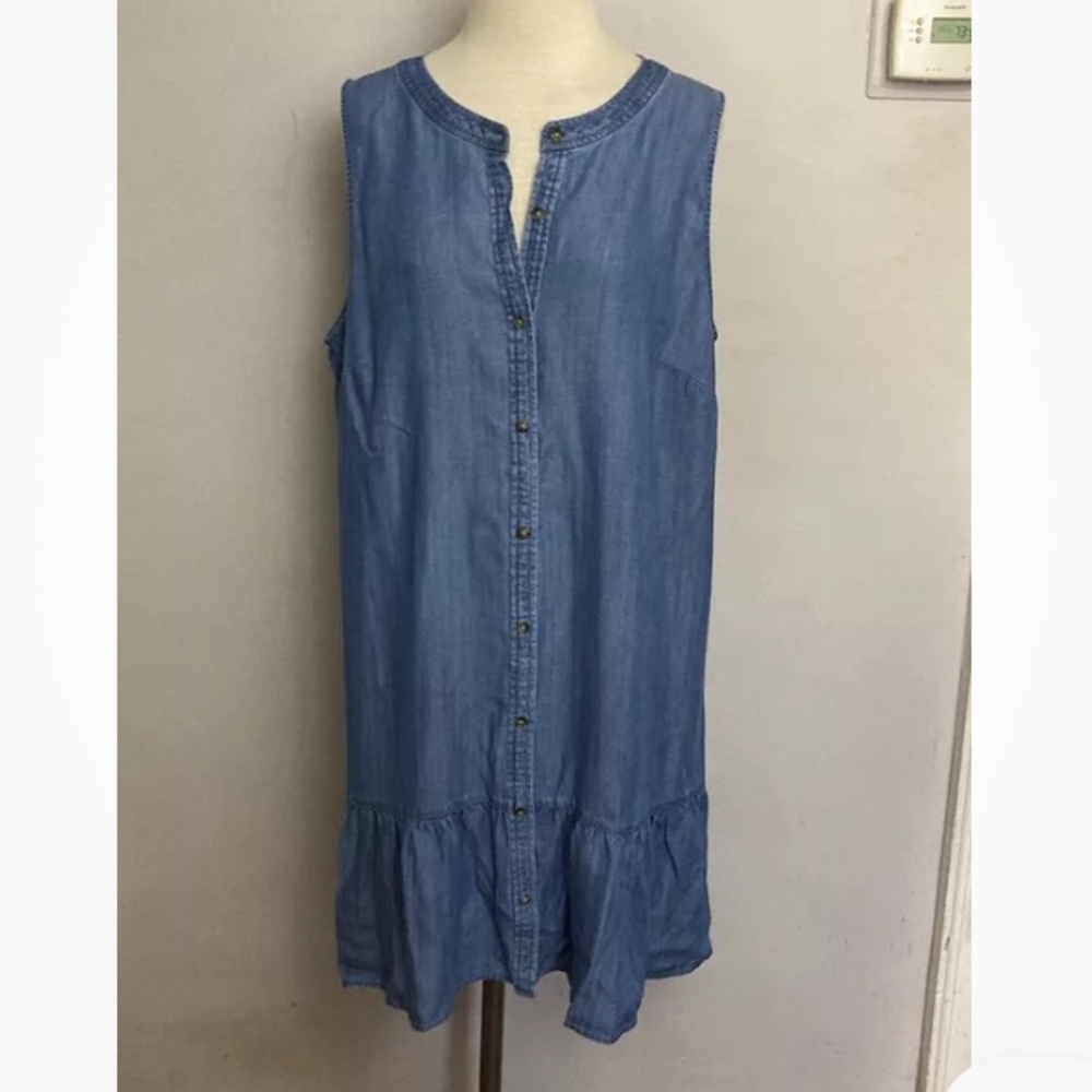 10-4 Loft Outlet Chambray Dress Blue denim XL NWT outlet Button up
